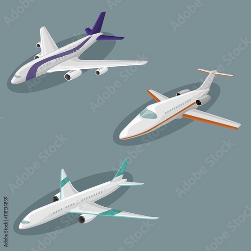 Airplanes vector image design set.