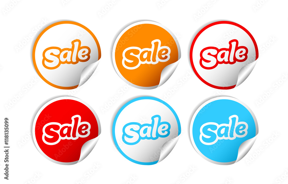 sale set stickers vector sale set stickers vector