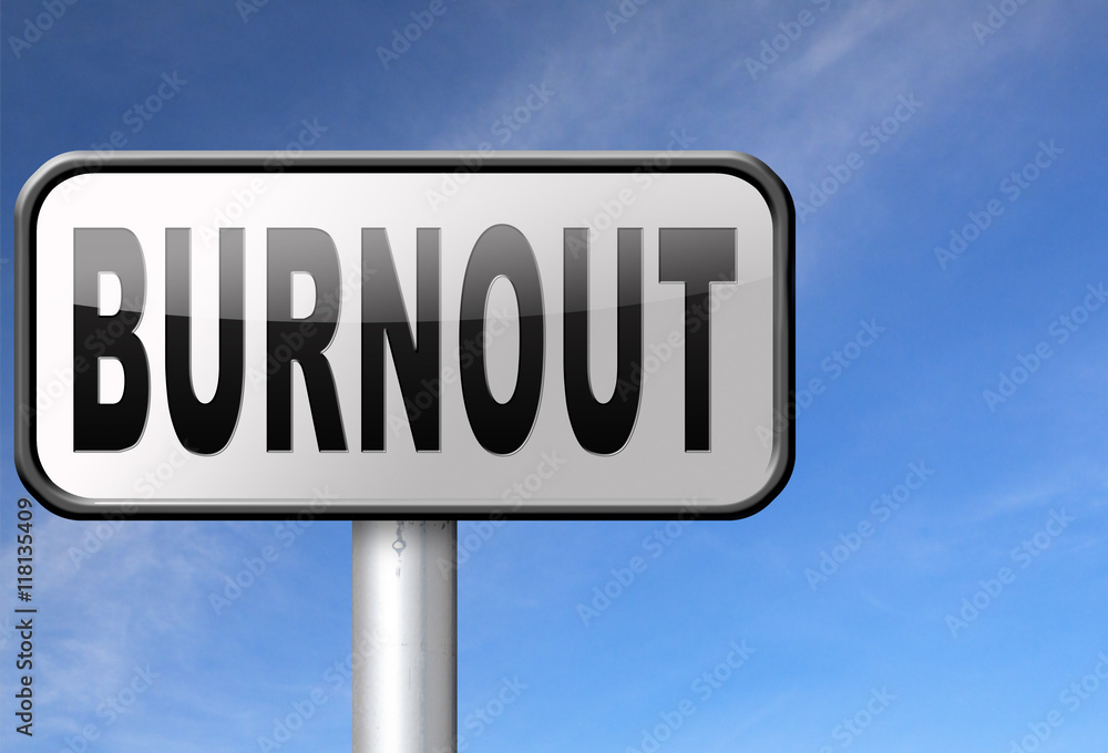 Obraz premium Burnout or work stress. Occupational burn out or job demotivation, exhaustion, no enthusiasm or motivation, ineffectiveness and demotivated...
