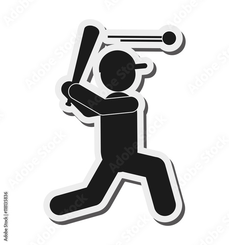 Photography flat design baseball pictogram icon vector illustration