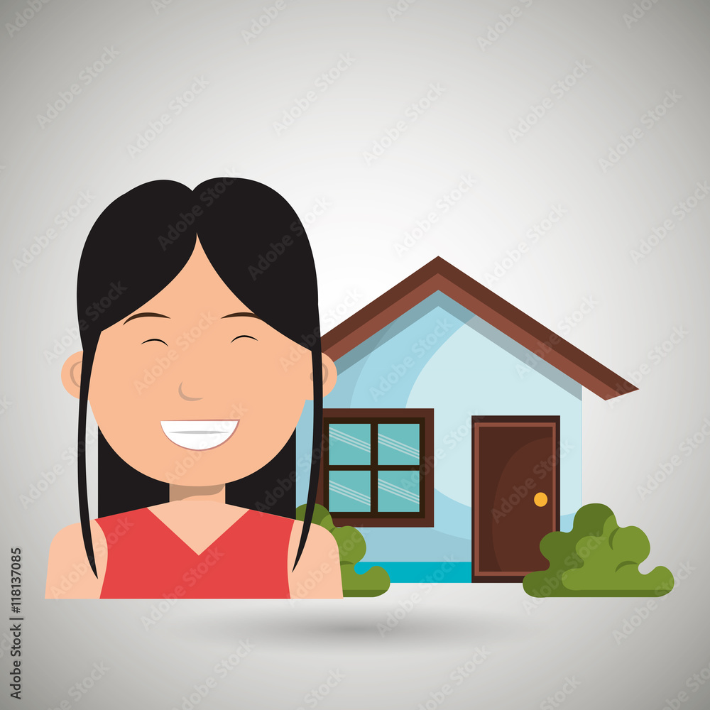man house estate icon vector illustration graphic