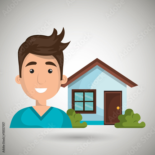 man house estate icon vector illustration graphic