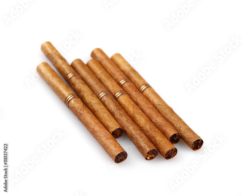 Luxury cigarillo isolated over white background