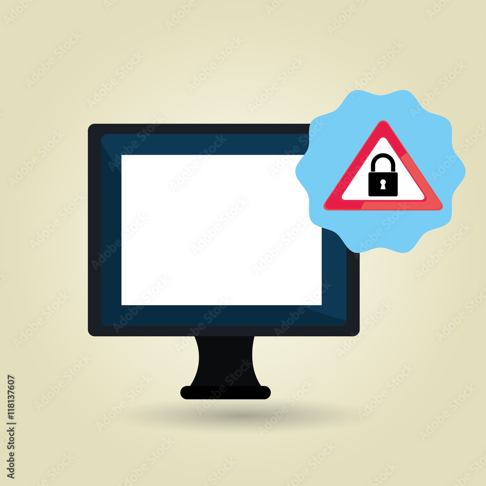 laptop virus safe symbol vector illustration graphic