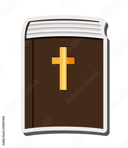 flat design holy bible icon vector illustration