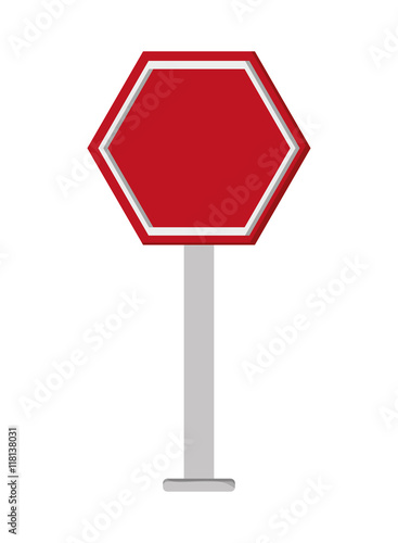 flat design red street sign icon vector illustration