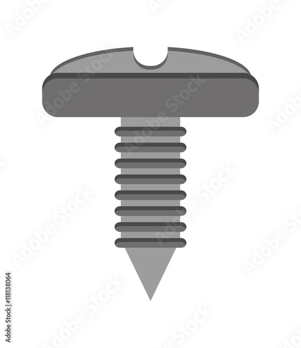 flat design screw nut icon vector illustration