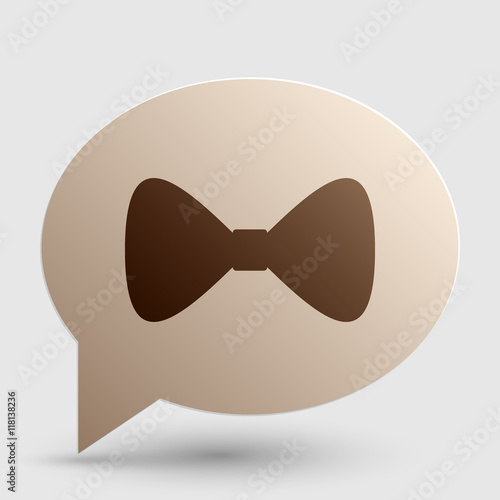 Bow Tie icon. Brown gradient icon on bubble with shadow.