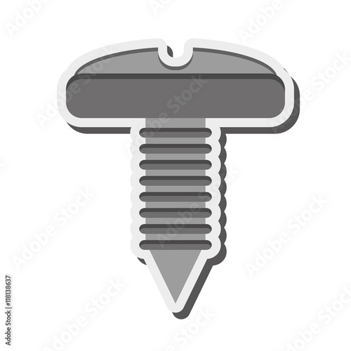 flat design screw nut icon vector illustration