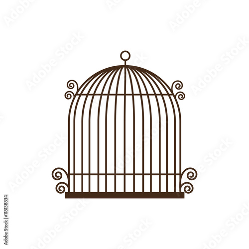 birdcage cage silhouette vintage icon. Isolated and flat illustration, vector © djvstock