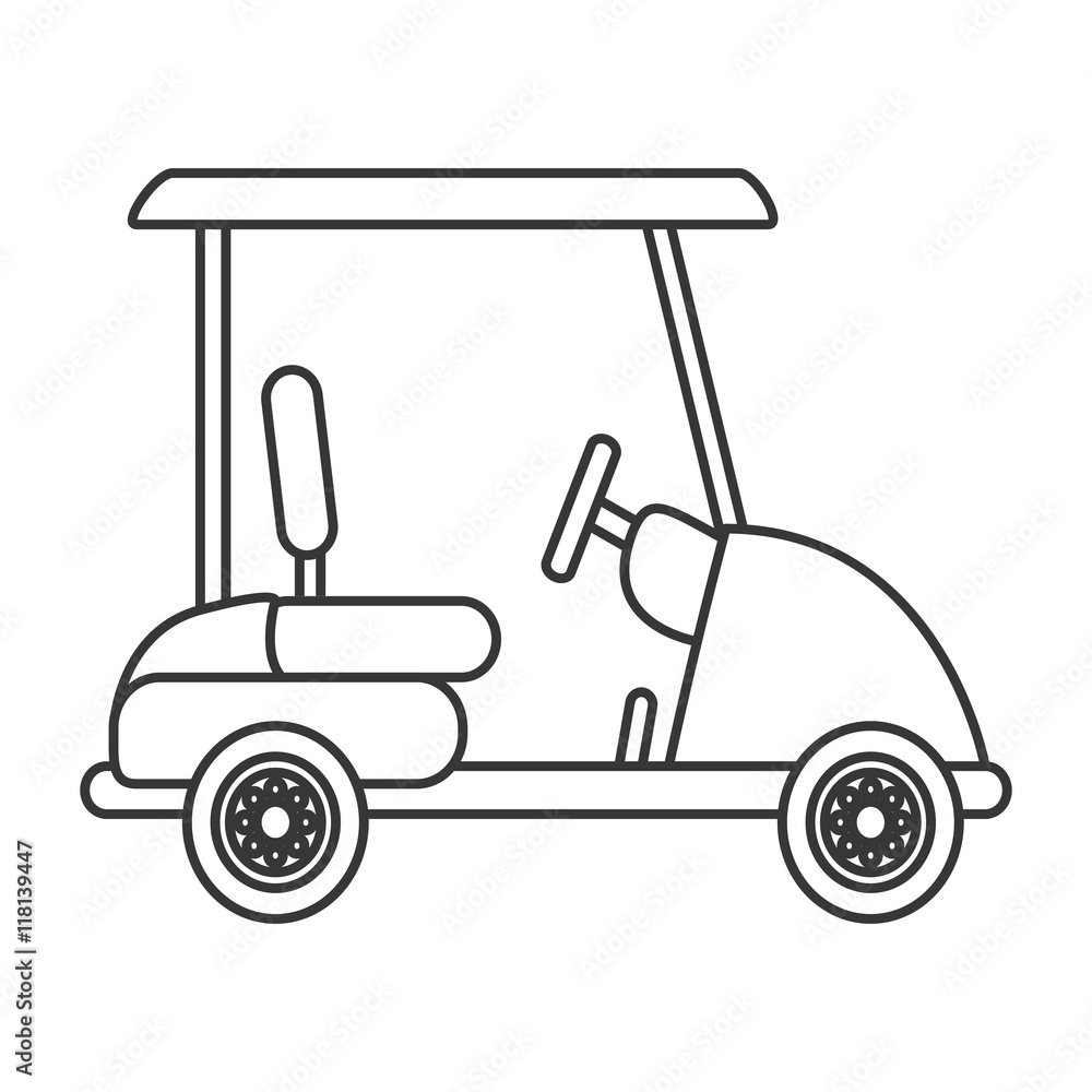 flat design Golf car icon vector illustration