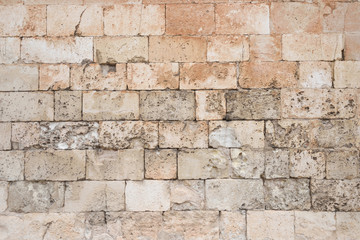 Fototapete Steine Old and weathered large stone blocks wall texture  © grondetphoto