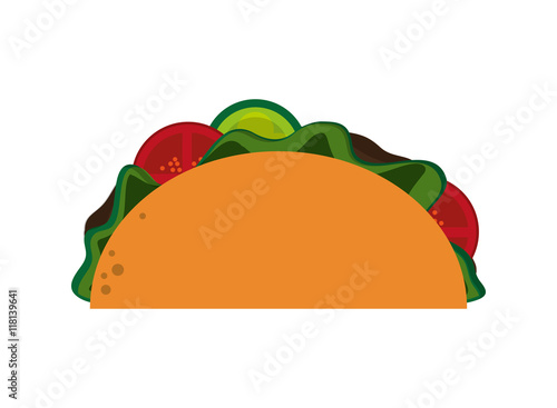 flat design single taco icon vector illustration