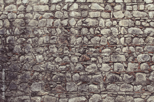 Wide old stone wall texture