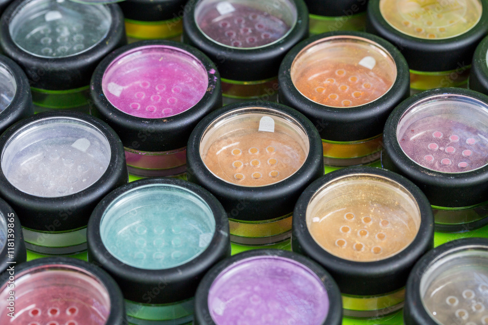 assortment make-up cosmetics powder assortment make-up cosmetics powder