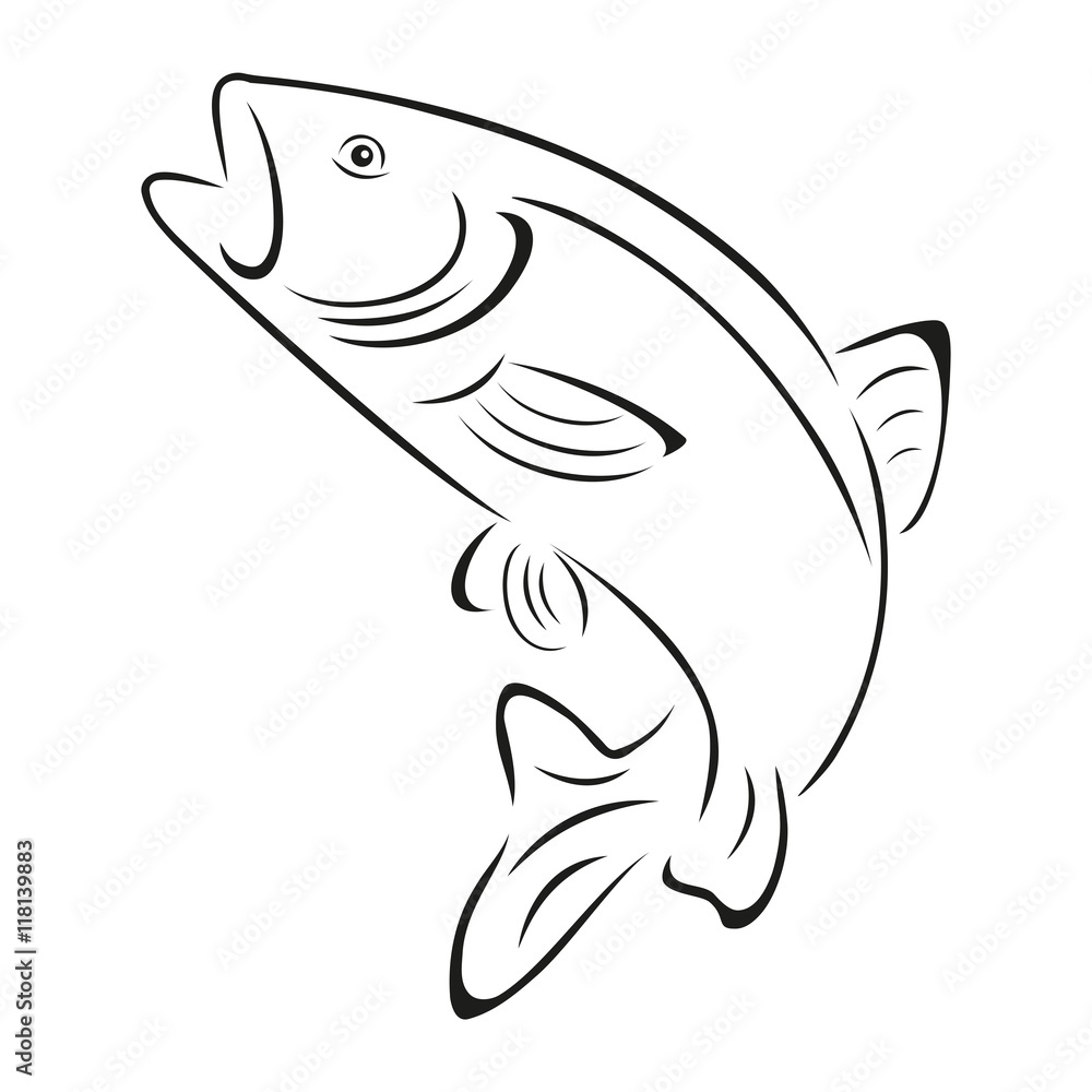 Fototapeta premium Forelle, Fisch, Logo, Angeln