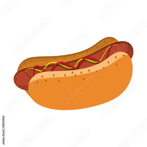 Fototapeta Naklejka Na Ścianę i Meble -  flat design hot dog icon vector illustration