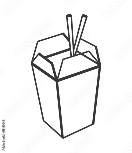flat design Chinese takeout food icon vector illustration