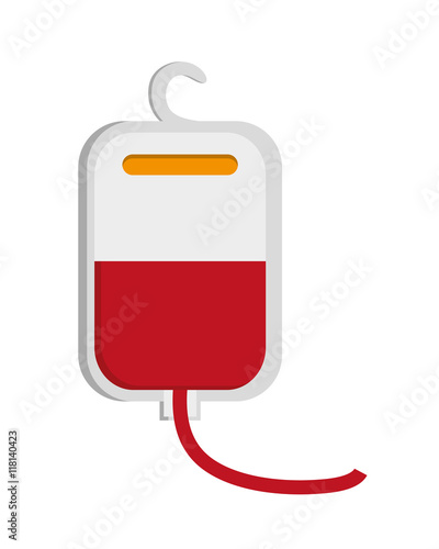 flat design blood bag icon vector illustration