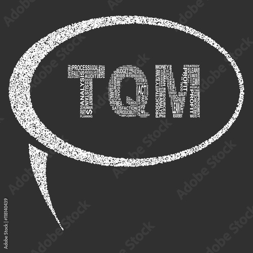 Total quality management  typography speech bubble