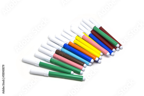 color soft-tip pen on white background.