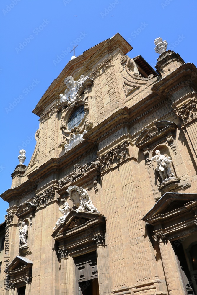 Portal Facade of Basilica di Santa Trinita, Florence Italy