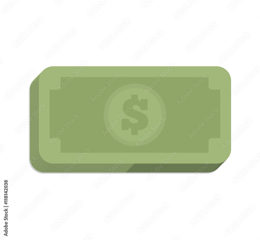 bills green money financial icon. Isolated and flat illustration bills green money financial icon. Isolated and flat illustration
