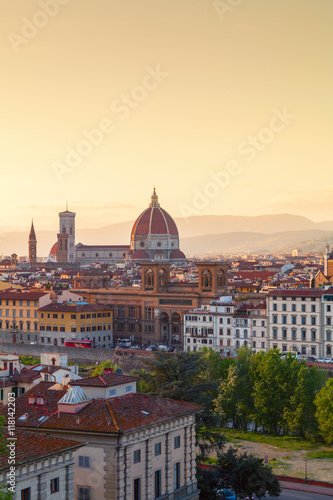 Beautiful views of Florence cityscape in the background Cathedra © rolandbarat