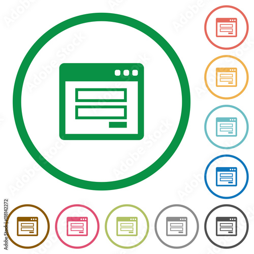 Login window outlined flat icons