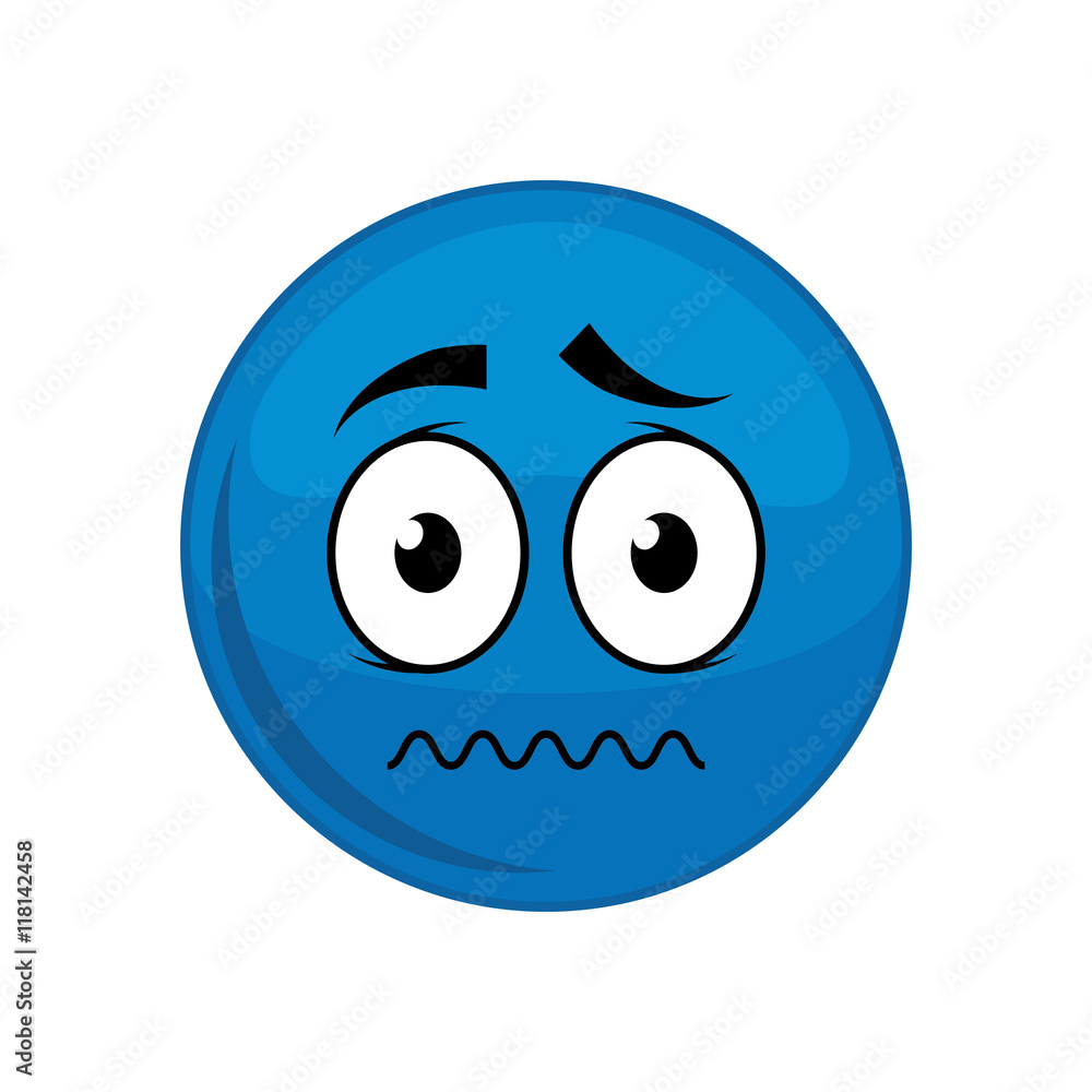 Fototapeta premium sphere scary cartoon face expression icon. Isolated and flat illustration