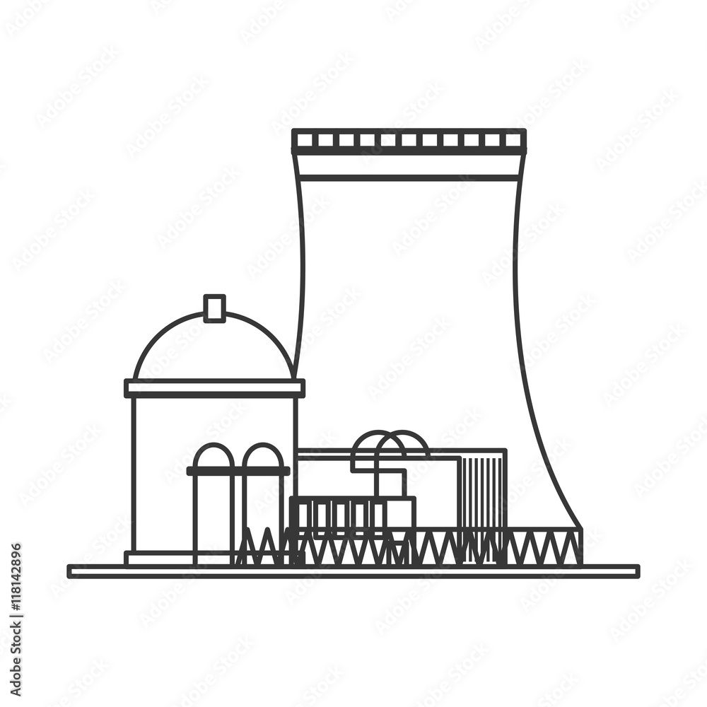 Fototapeta premium flat design nuclear plant icon vector illustration