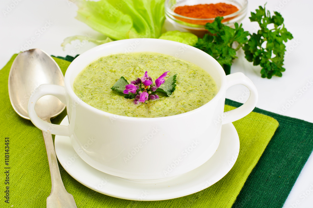 Cream of Celery Stalk in a White Tureen Cream of Celery Stalk in a White Tureen