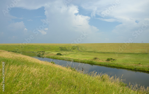 Summer landscape with river