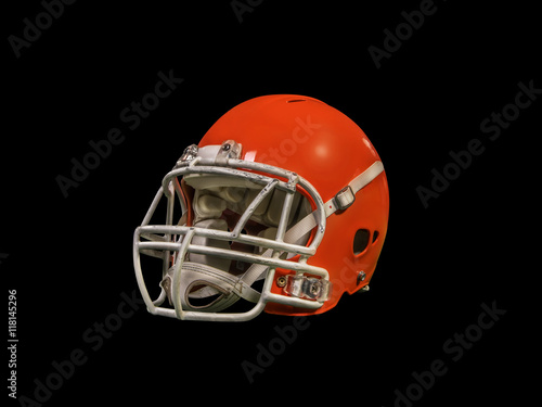 American football helmet isolated on black background