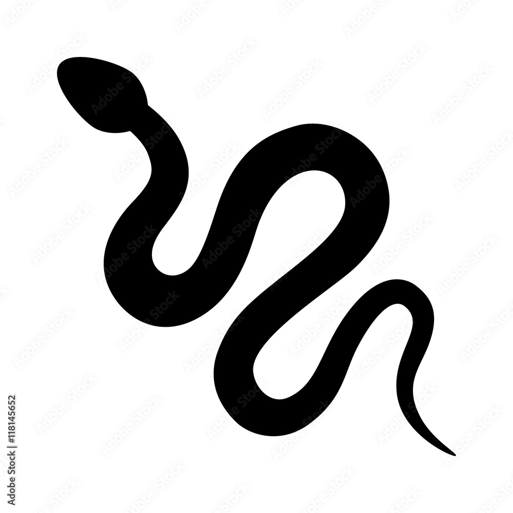 Fototapeta premium Reptile snake or serpent flat icon for animal apps and websites