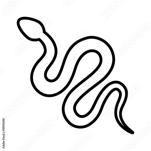 Reptile snake or serpent flat icon for animal apps and websites