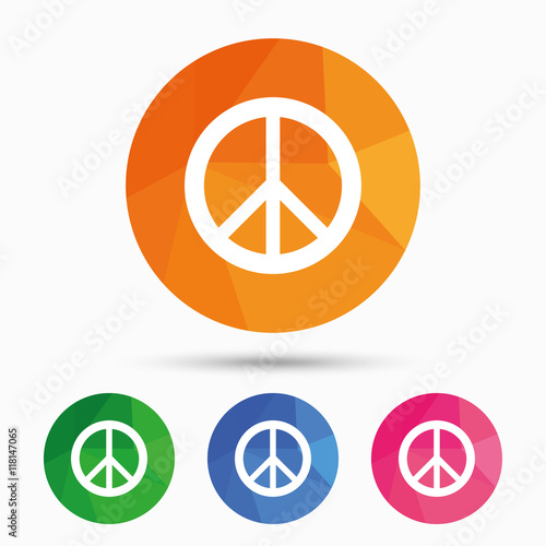 Peace sign icon. Hope symbol