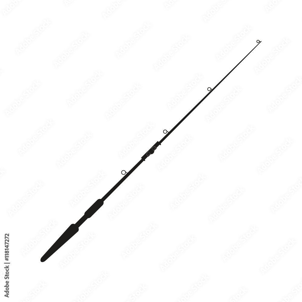 flat design fishing rod icon vector illustration flat design fishing rod icon vector illustration