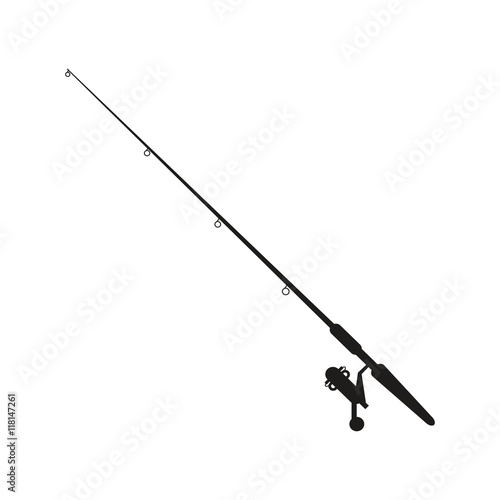 Photo flat design fishing rod icon vector illustration