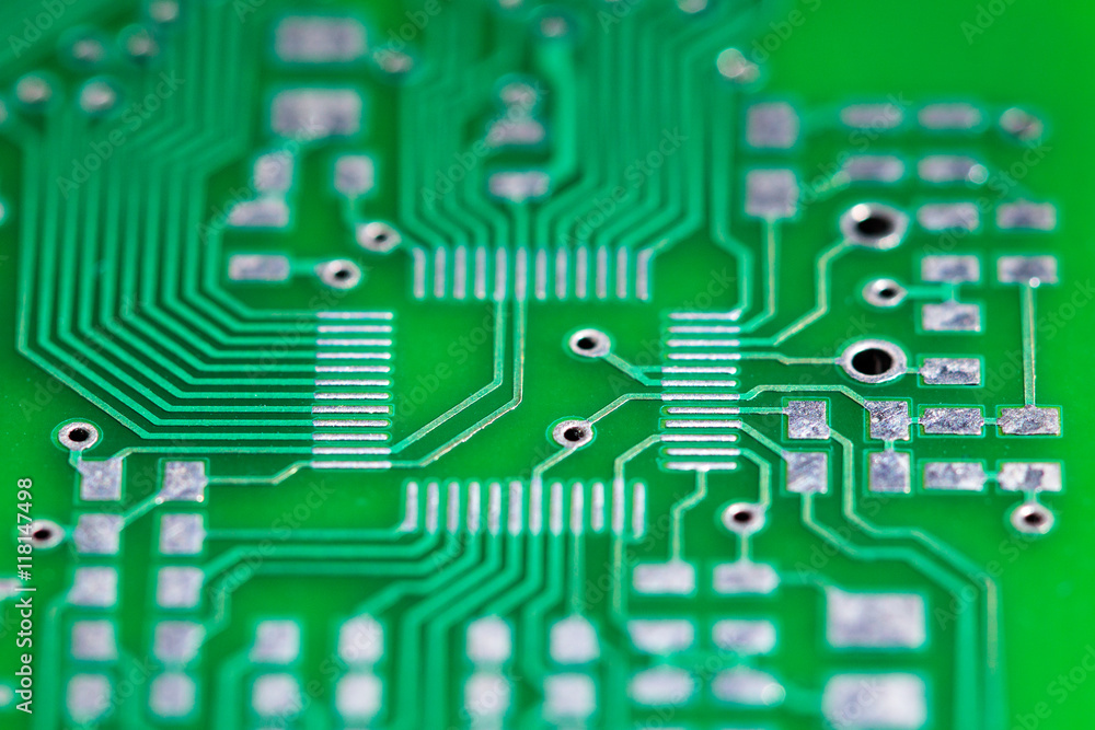 Close up place for installing microchips on an electronic board Close up place for installing microchips on an electronic board