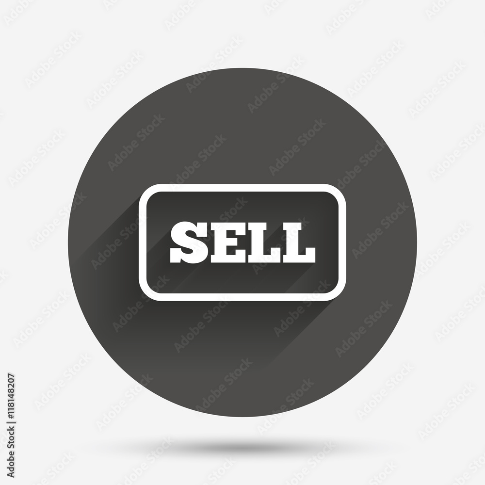 Sell sign icon. Contributor button.