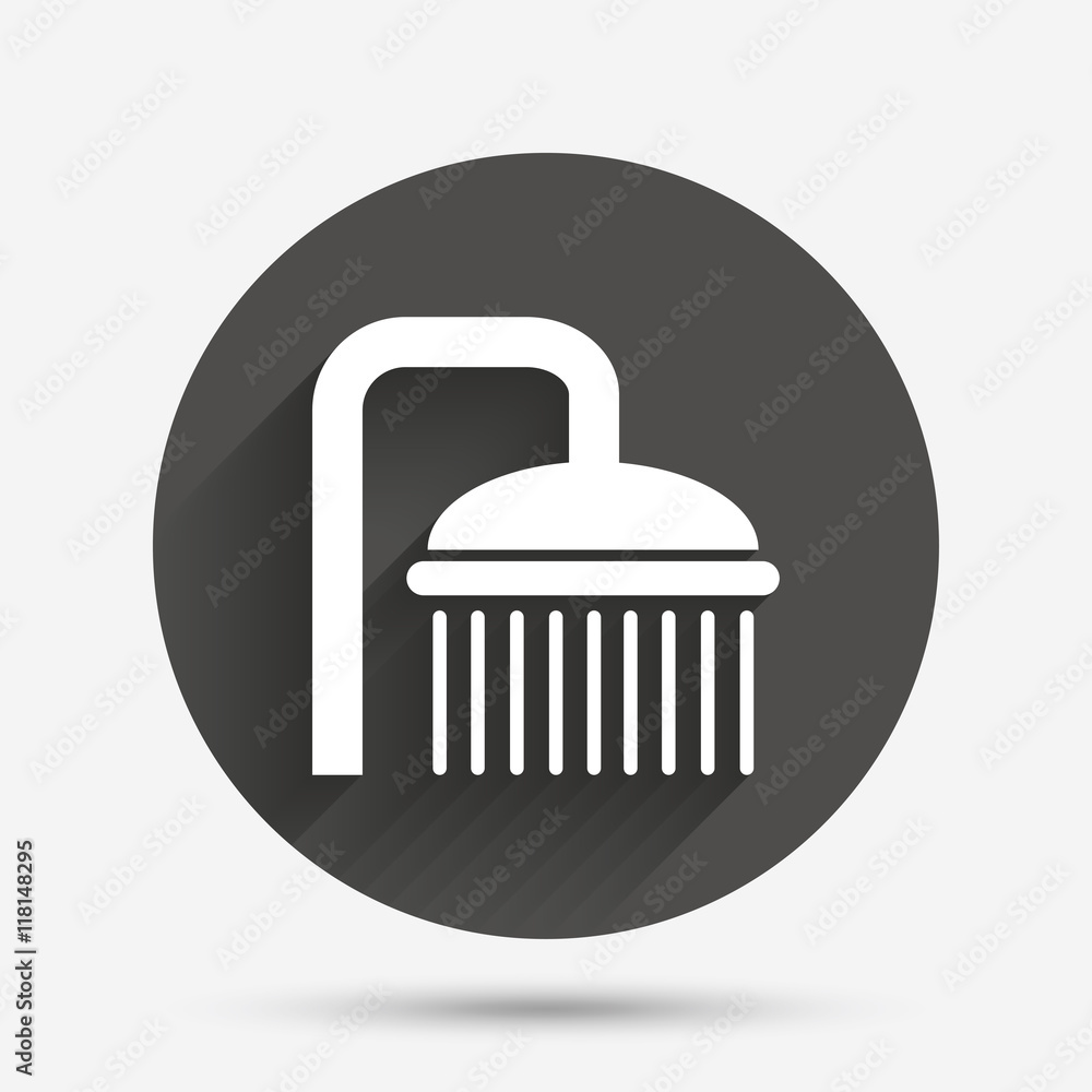 Shower sign icon. Douche with water drops symbol Shower sign icon. Douche with water drops symbol
