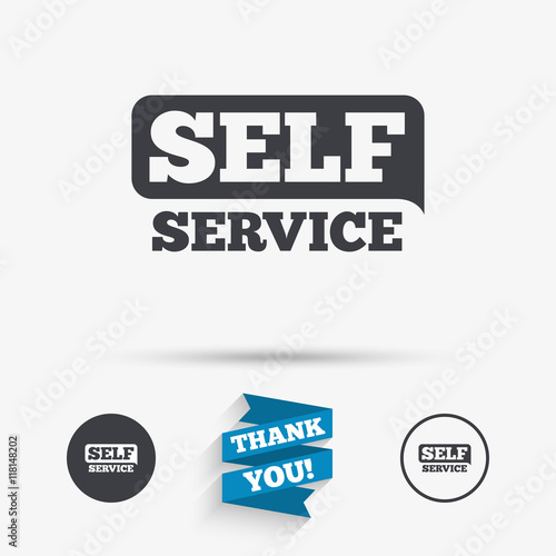 Self service sign icon. Maintenance button.