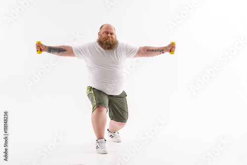 Man exercising with weights