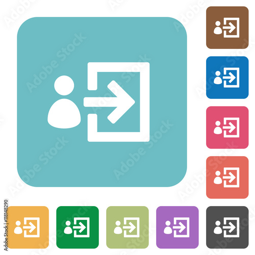 Flat user login icons