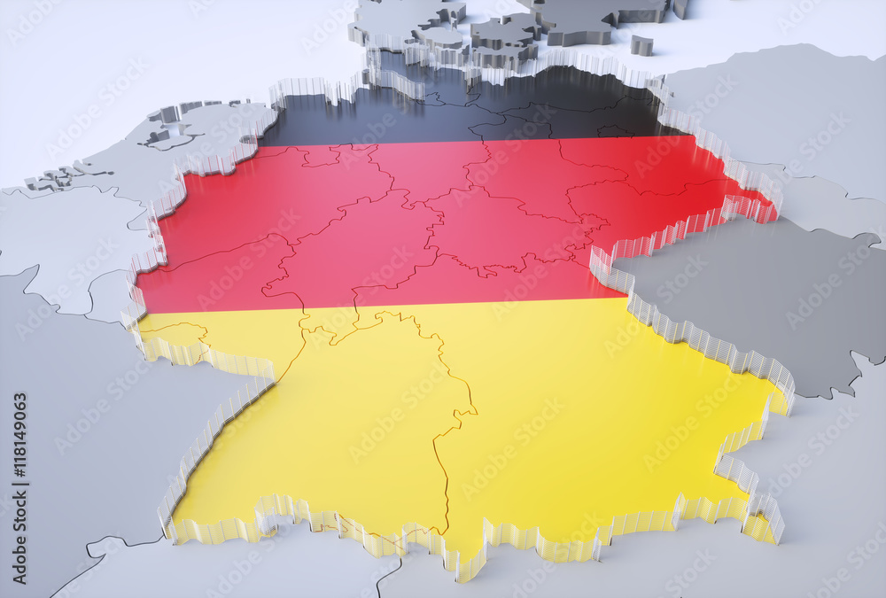 Obraz premium Deutschland mit Grenzen
