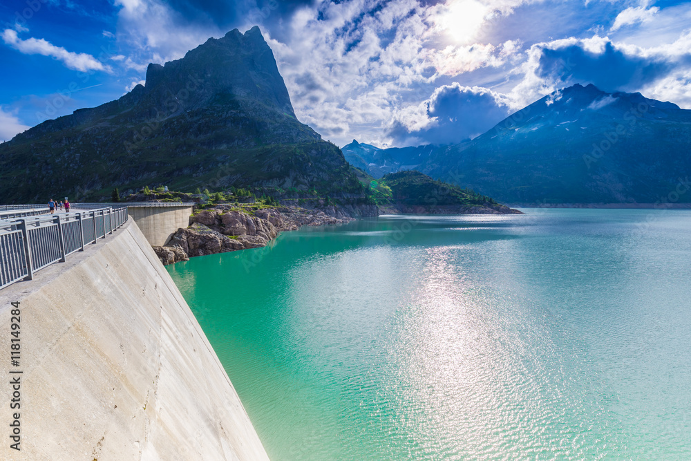 Dam at Lake Emosson near Chamonix (France) and Finhaut (Switzerland)