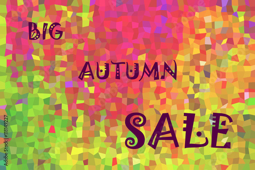 Low poly eps 10 vector autumn sale with colorful autumn abstract