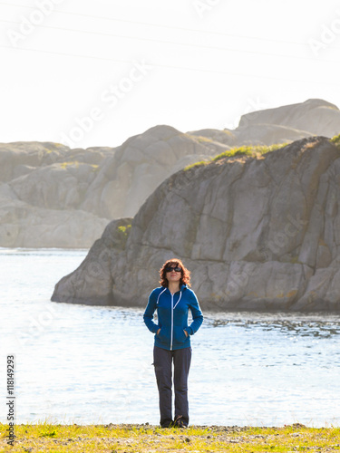 Woman tourist in Norway