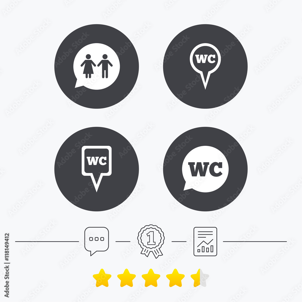 WC Toilet pointer icons. Gents and ladies room. WC Toilet pointer icons. Gents and ladies room.